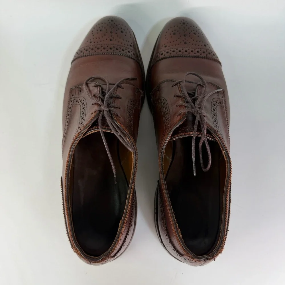 Allen Edmonds 6th Avenue Dress Shoes 10.5 D Chili Ox Blood Cap Toe Brogue 2026